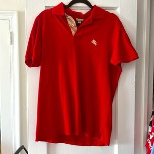 Burberry Men’s Polo shirt size L used Red